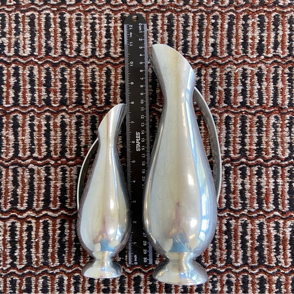 4/$16 Set of 2 Vintage Banka Tin Pitchers by John Wu 1959 - Picture 2 of 5